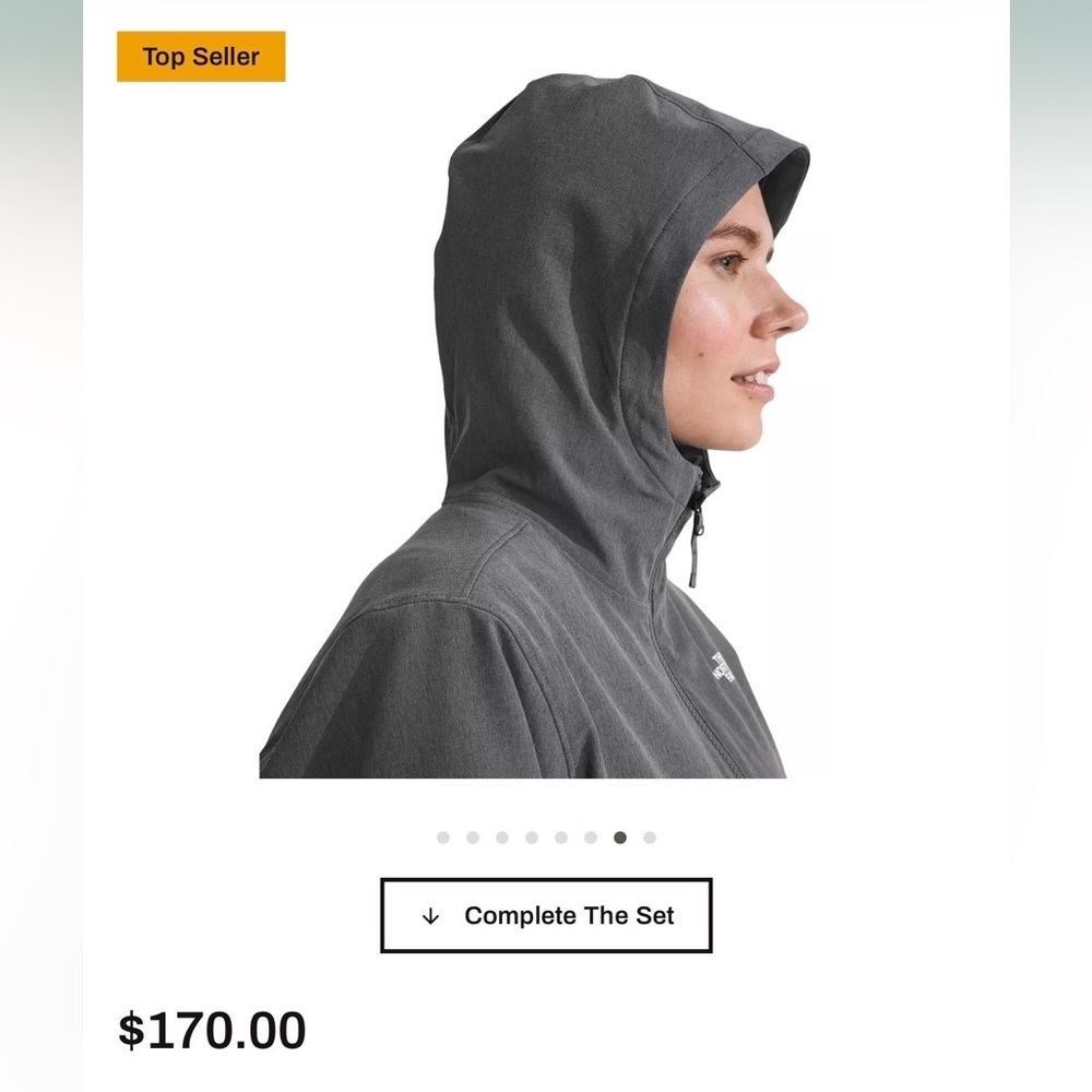 North Face Charcoal Hooded Jacket - Picture 2 of 14
